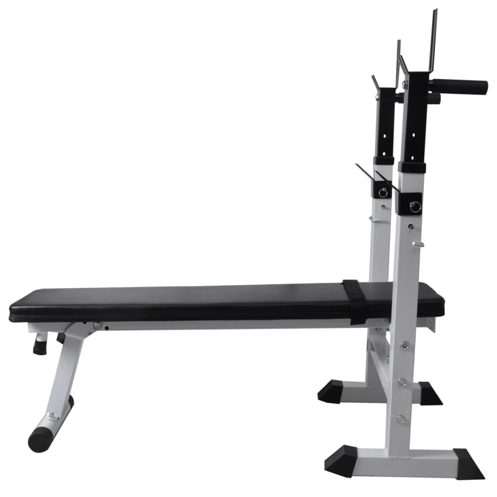 Trainingsbank met gewichtenrek en halterset 120 kg is nu te koop bij PeponiXL, paradijselijk wonen!