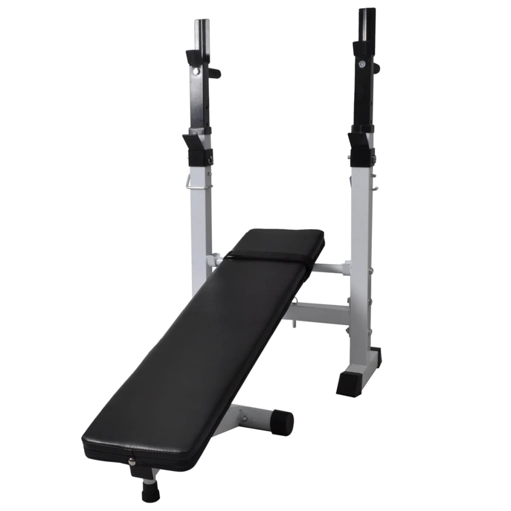 Trainingsbank met gewichtenrek en halterset 120 kg is nu te koop bij PeponiXL, paradijselijk wonen!