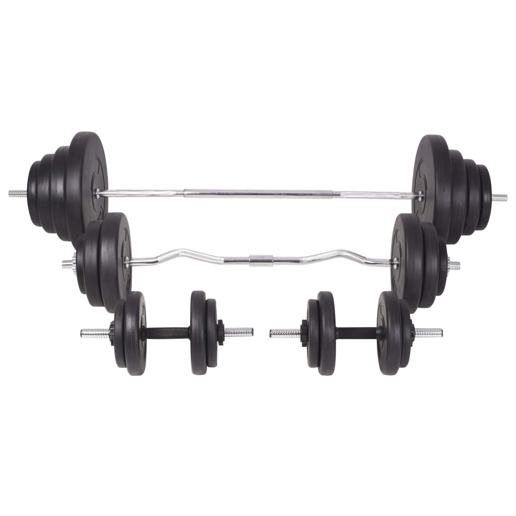 Trainingsbank met gewichtenrek en halterset 120 kg is nu te koop bij PeponiXL, paradijselijk wonen!