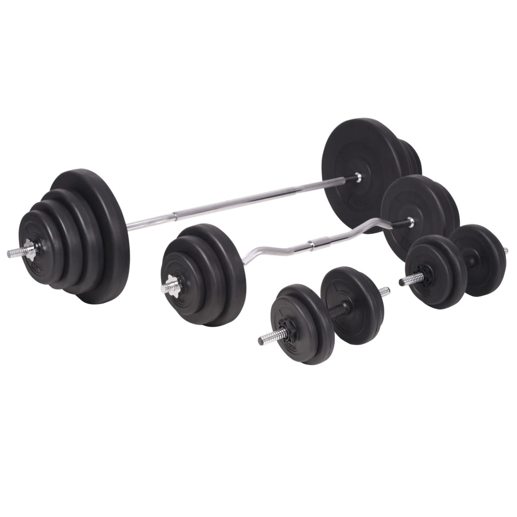 Trainingsbank met gewichtenrek en halterset 120 kg is nu te koop bij PeponiXL, paradijselijk wonen!