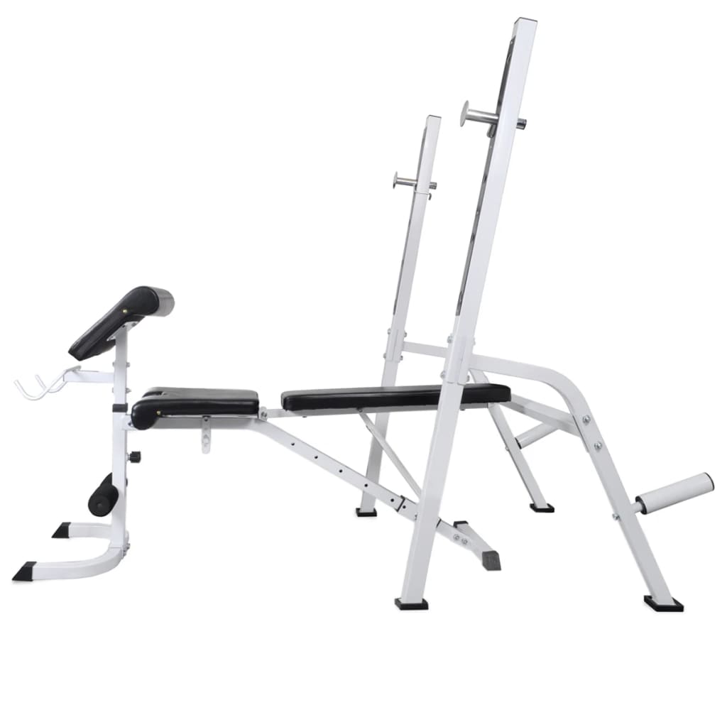 Trainingsbank met gewichtenrek en halterset 120 kg is nu te koop bij PeponiXL, paradijselijk wonen!