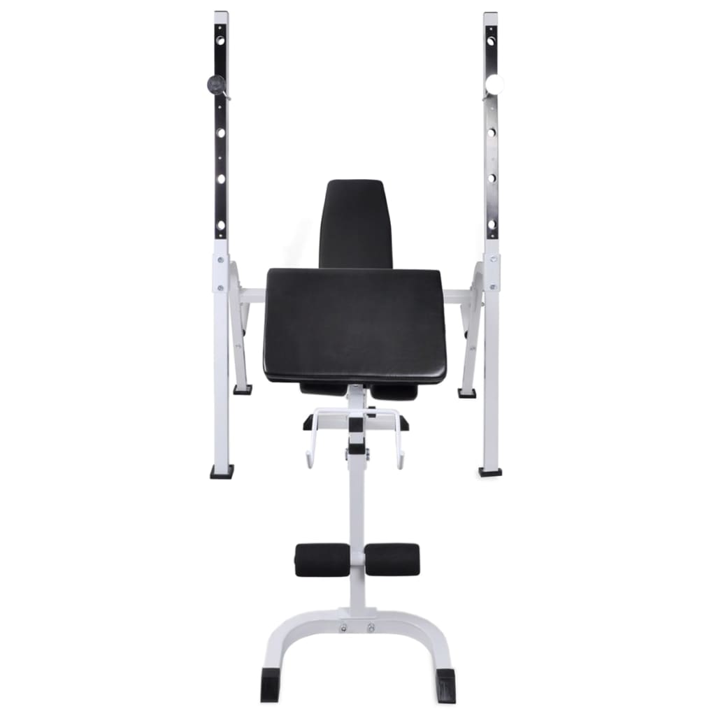 Trainingsbank met gewichtenrek en halterset 120 kg is nu te koop bij PeponiXL, paradijselijk wonen!