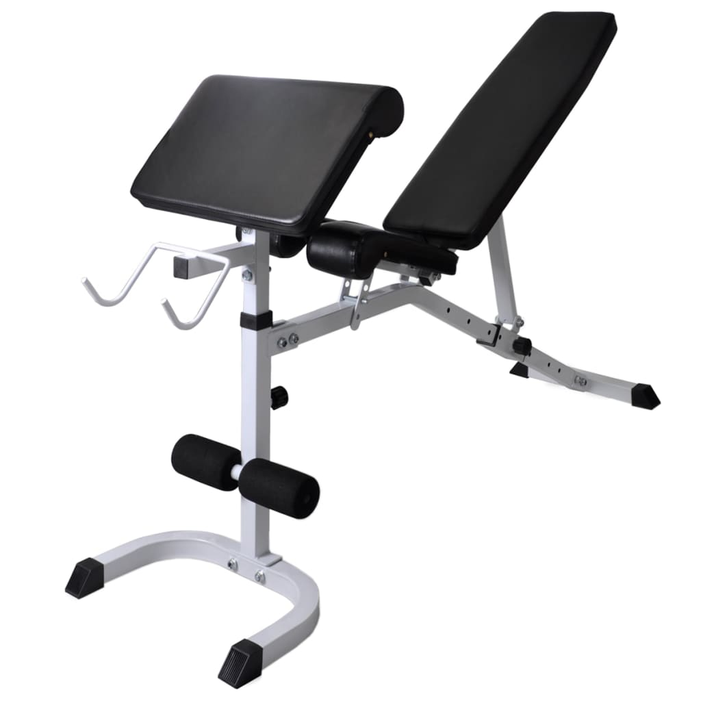 Trainingsbank met gewichtenrek en halterset 120 kg is nu te koop bij PeponiXL, paradijselijk wonen!