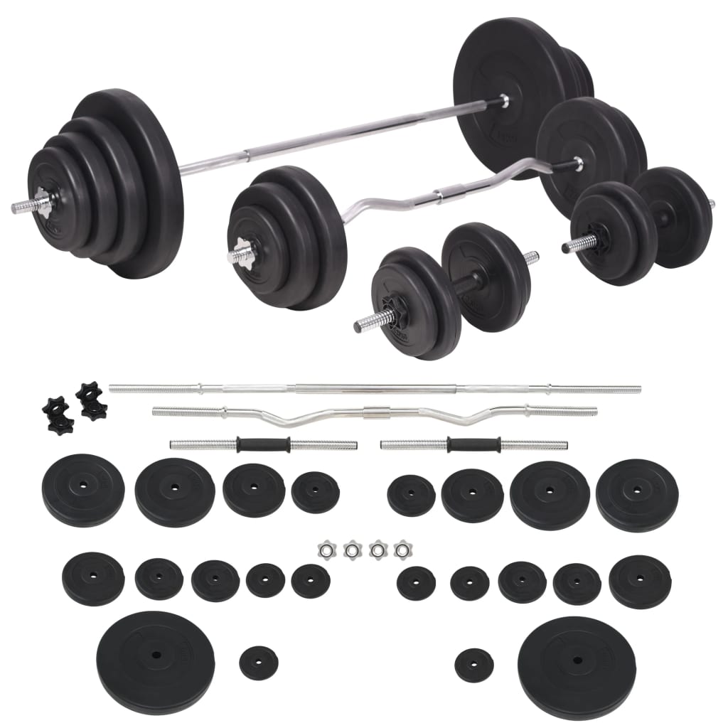 Trainingsbank met gewichtenrek en halterset 120 kg is nu te koop bij PeponiXL, paradijselijk wonen!
