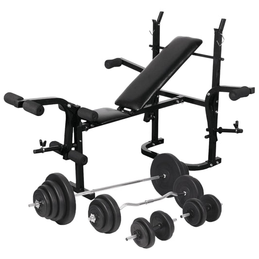 Gewichtenbank met gewichtenrek en halterset 120 kg is nu te koop bij PeponiXL, paradijselijk wonen!