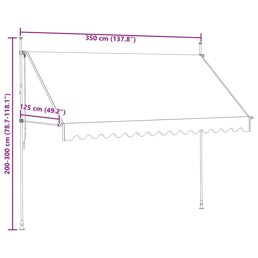 Luifel handmatig uittrekbaar 350 cm antraciet is nu te koop bij PeponiXL, paradijselijk wonen!
