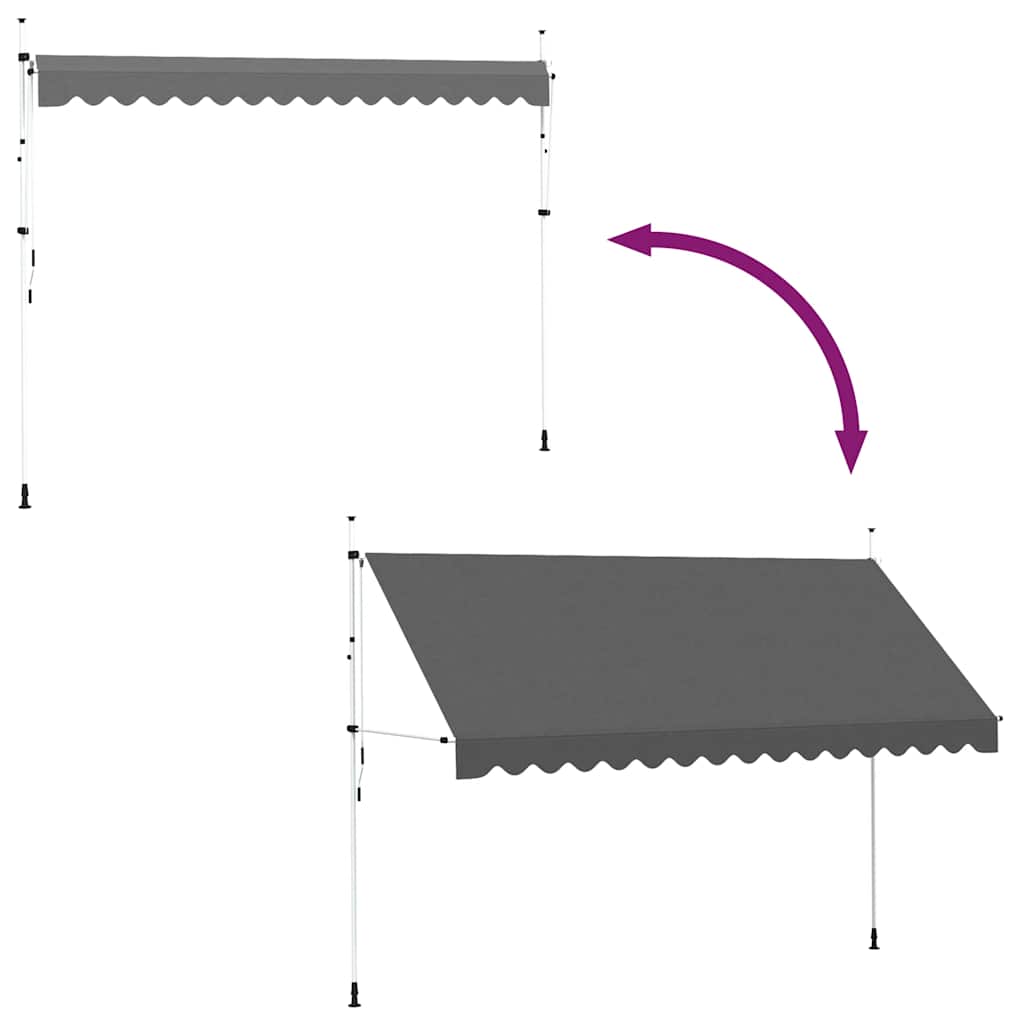 Luifel handmatig uittrekbaar 400 cm antraciet is nu te koop bij PeponiXL, paradijselijk wonen!