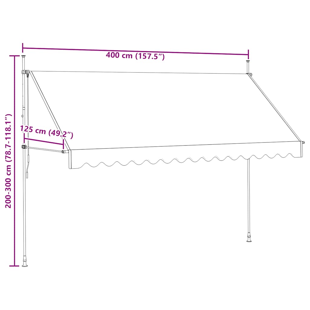 Luifel handmatig uittrekbaar 400 cm crème is nu te koop bij PeponiXL, paradijselijk wonen!