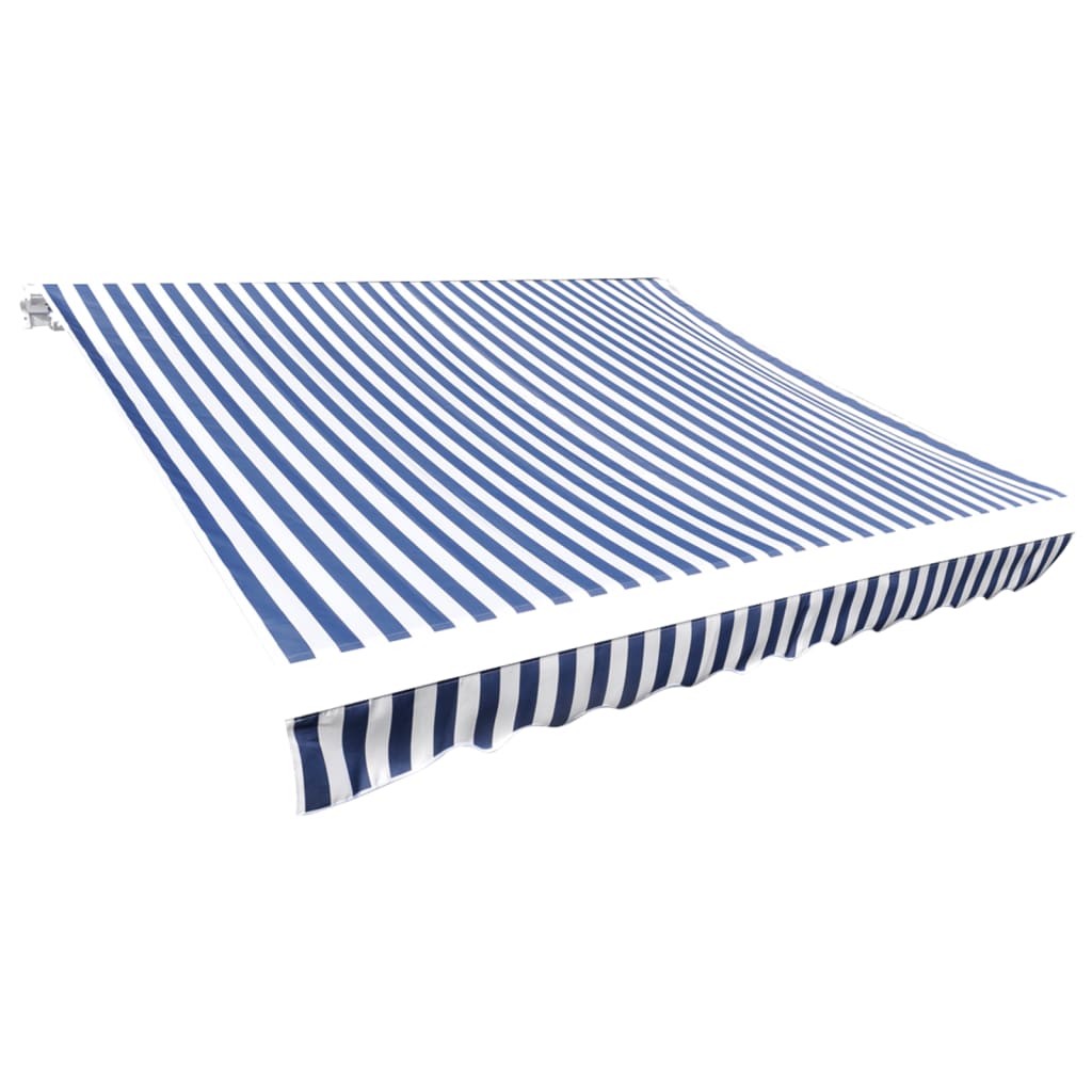 Luifeldoek 5x3 m canvas blauw en wit is nu te koop bij PeponiXL, paradijselijk wonen!
