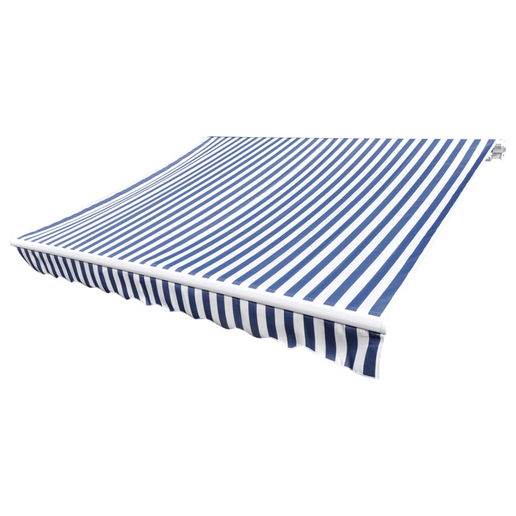 Luifeldoek 5x3 m canvas blauw en wit is nu te koop bij PeponiXL, paradijselijk wonen!