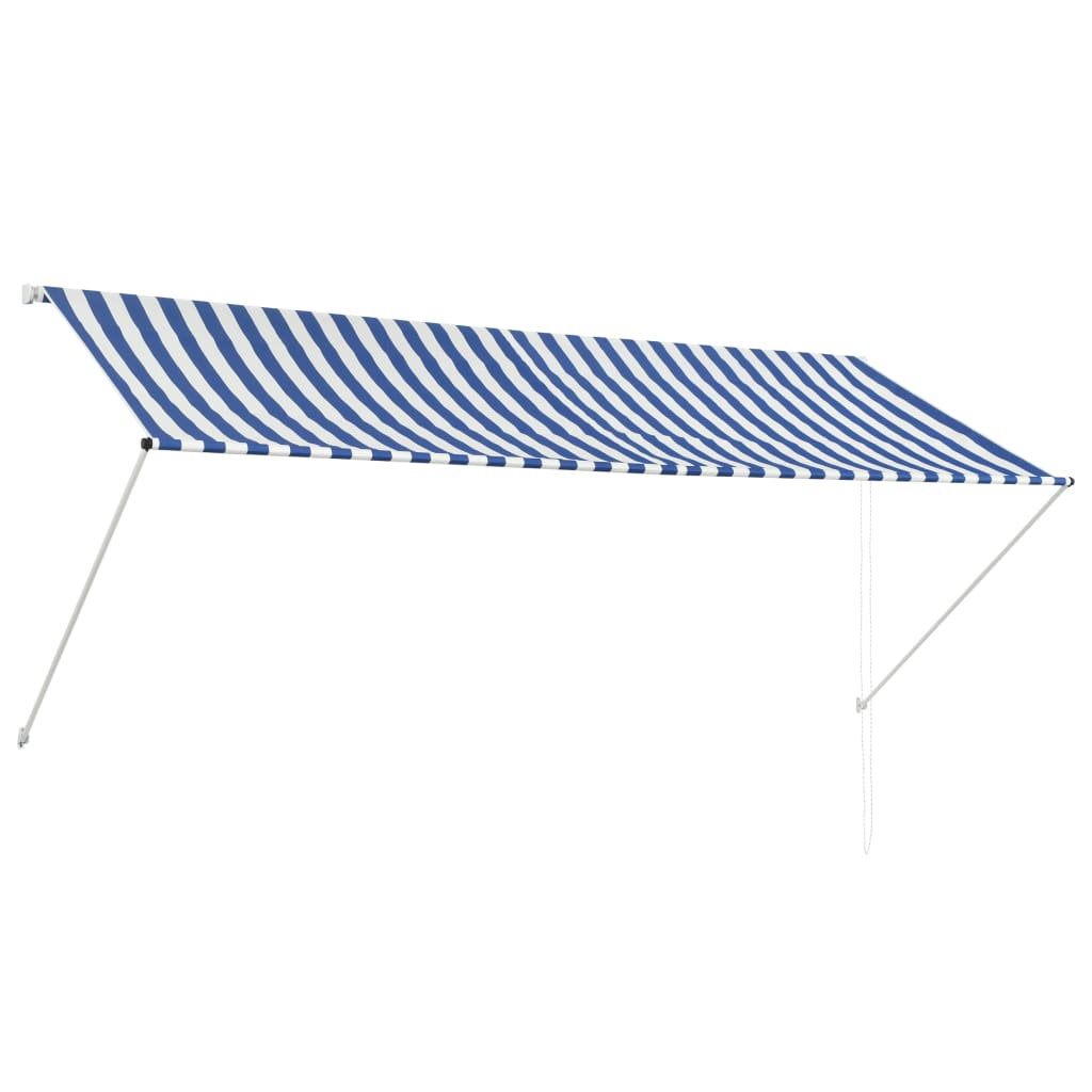 Luifel uittrekbaar 300x150 cm blauw en wit is nu te koop bij PeponiXL, paradijselijk wonen!