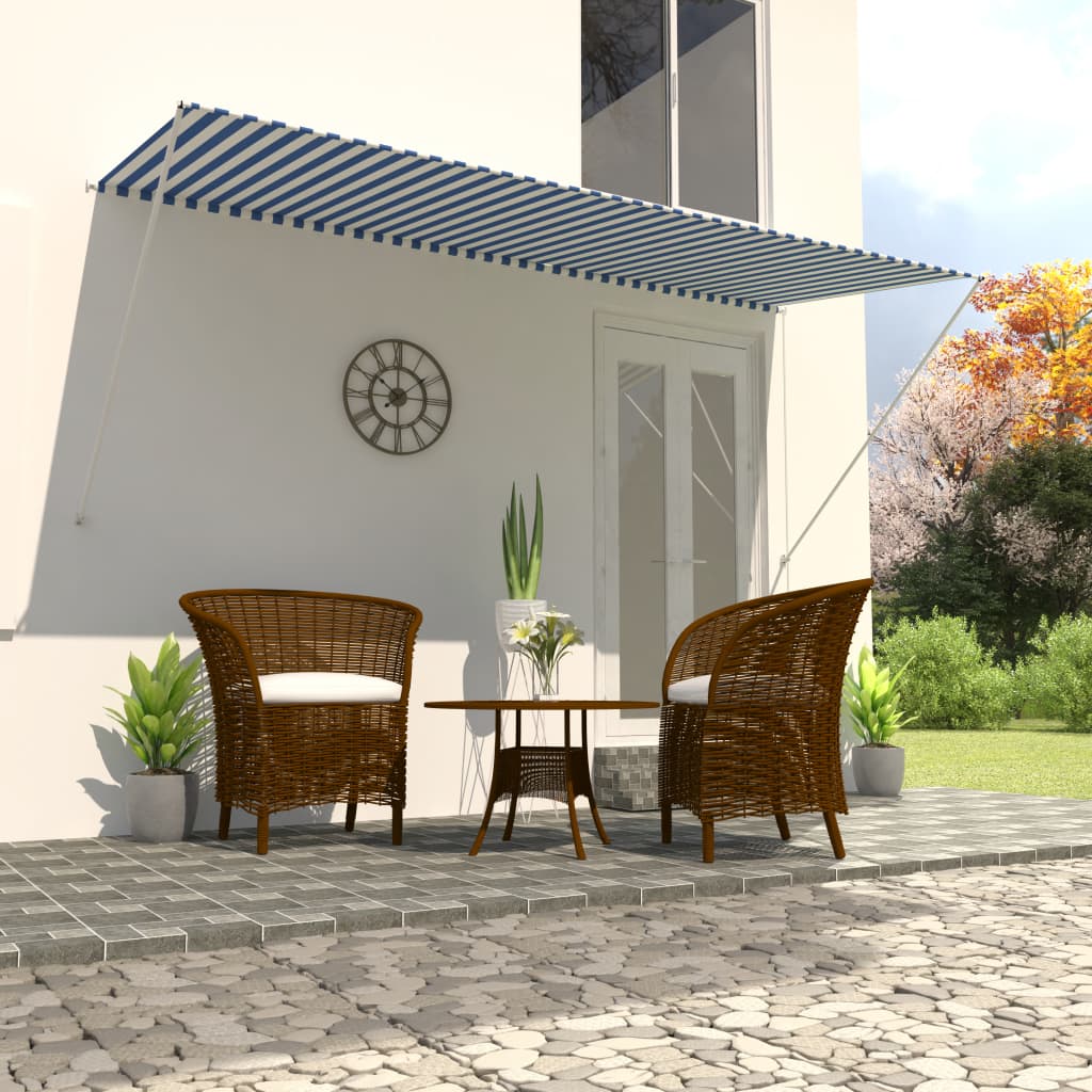Luifel uittrekbaar 300x150 cm blauw en wit is nu te koop bij PeponiXL, paradijselijk wonen!