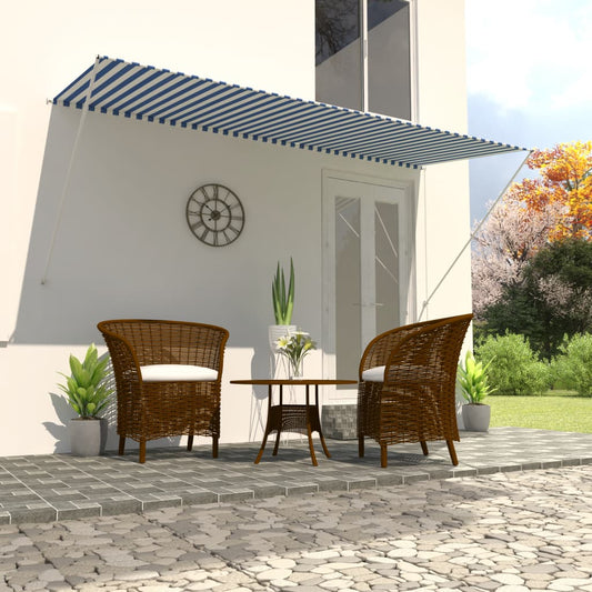 Luifel uittrekbaar 300x150 cm blauw en wit is nu te koop bij PeponiXL, paradijselijk wonen!
