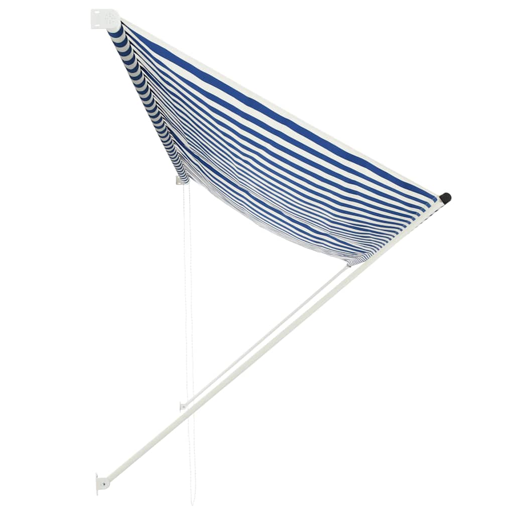 Luifel uittrekbaar 350x150 cm blauw en wit is nu te koop bij PeponiXL, paradijselijk wonen!