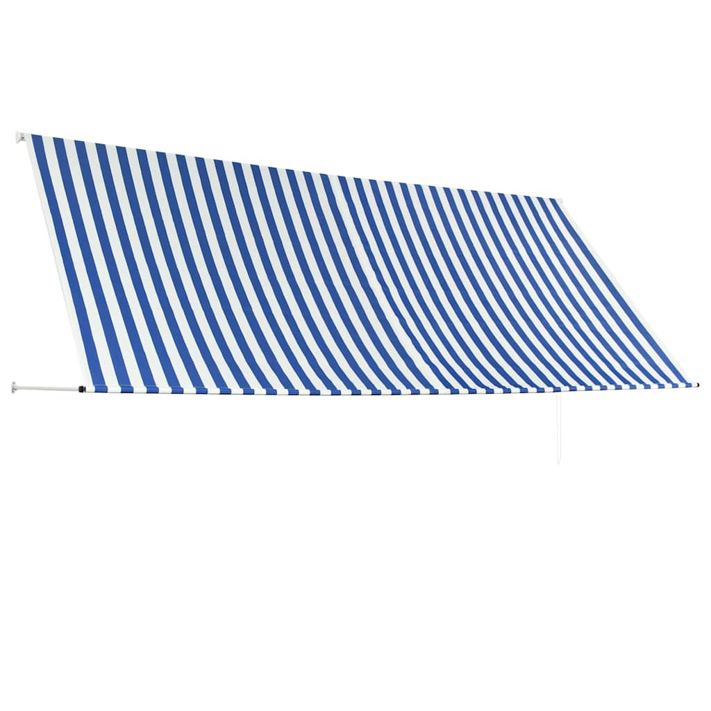 Luifel uittrekbaar 350x150 cm blauw en wit is nu te koop bij PeponiXL, paradijselijk wonen!