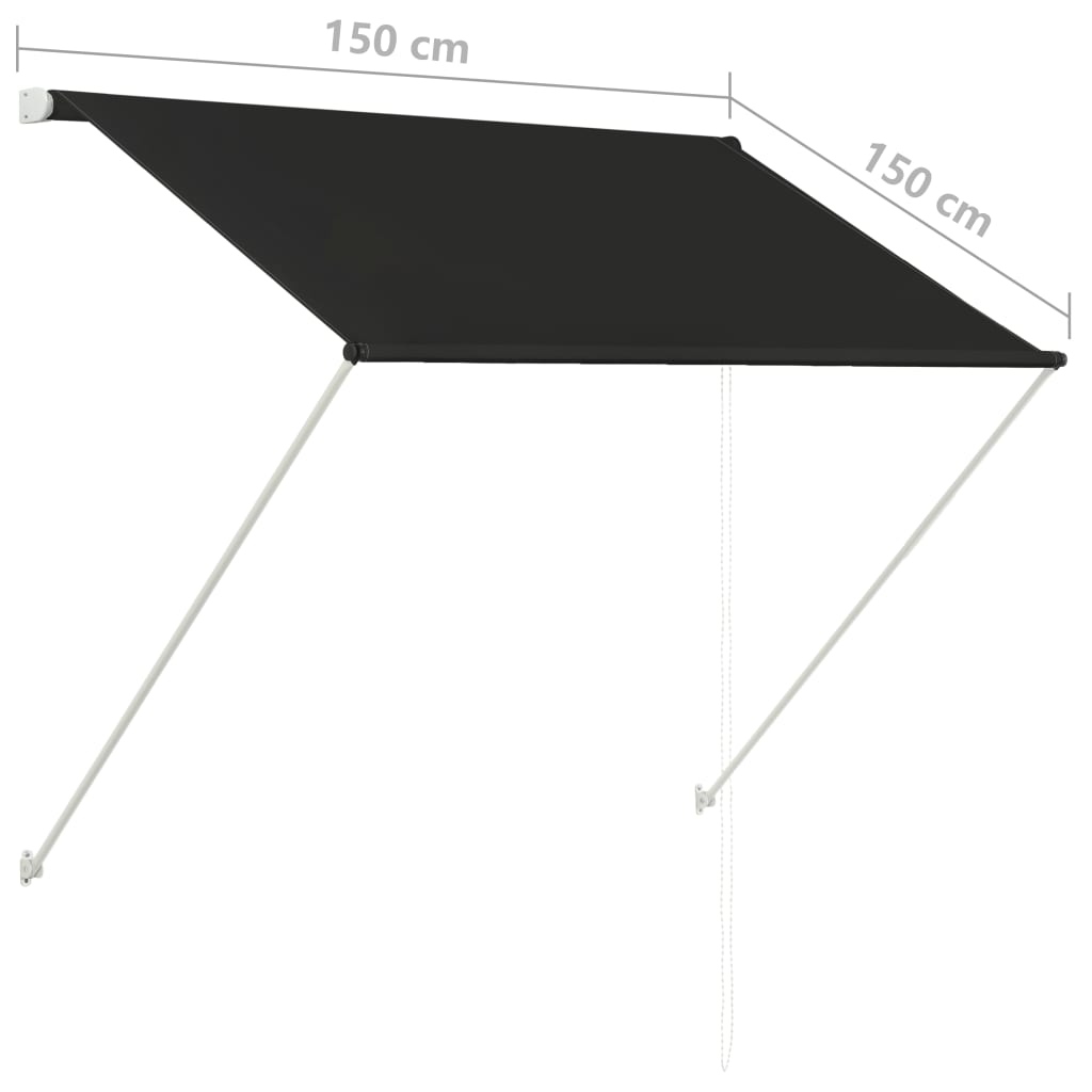 Luifel uittrekbaar 150x150 cm antraciet is nu te koop bij PeponiXL, paradijselijk wonen!