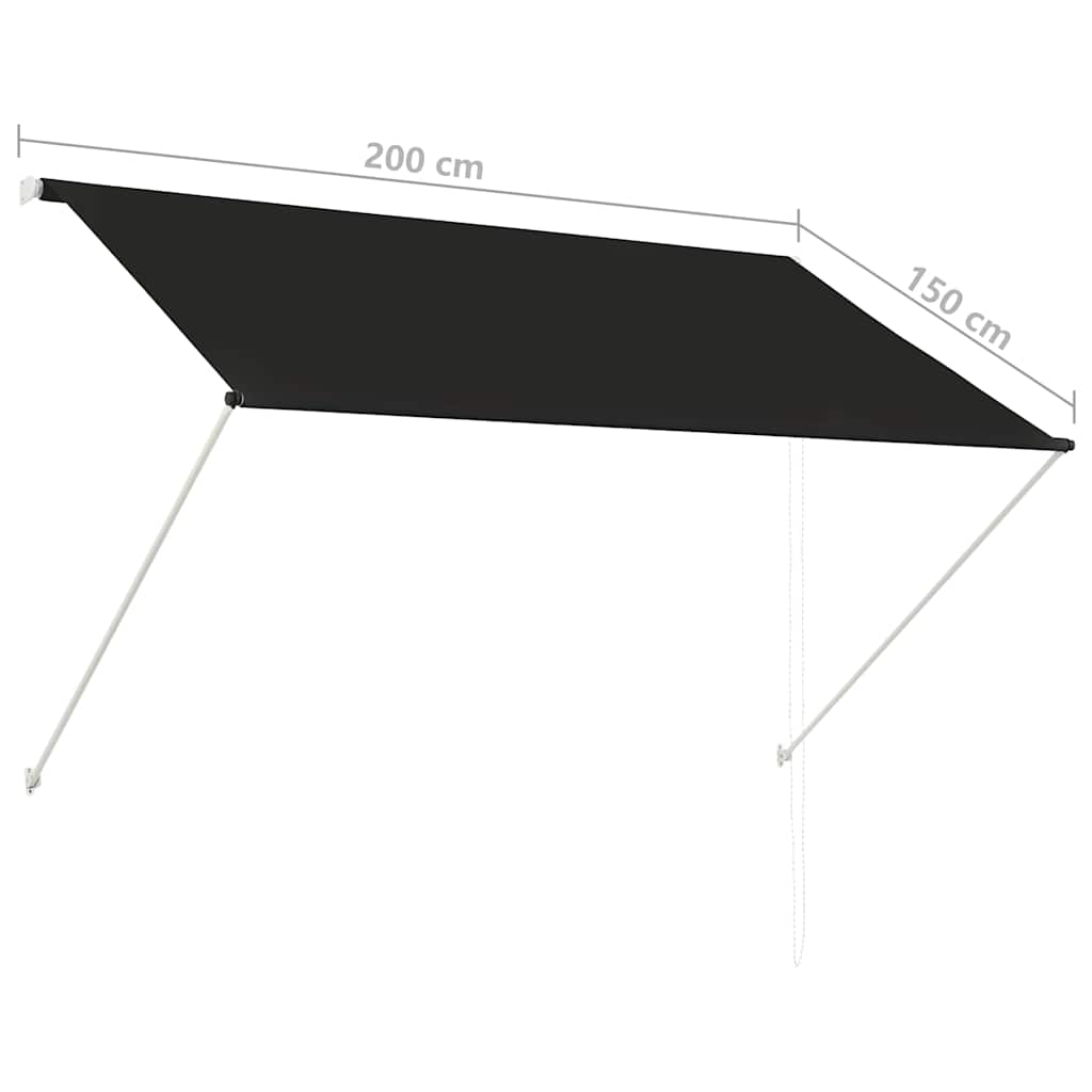Luifel uittrekbaar 200x150 cm antraciet is nu te koop bij PeponiXL, paradijselijk wonen!