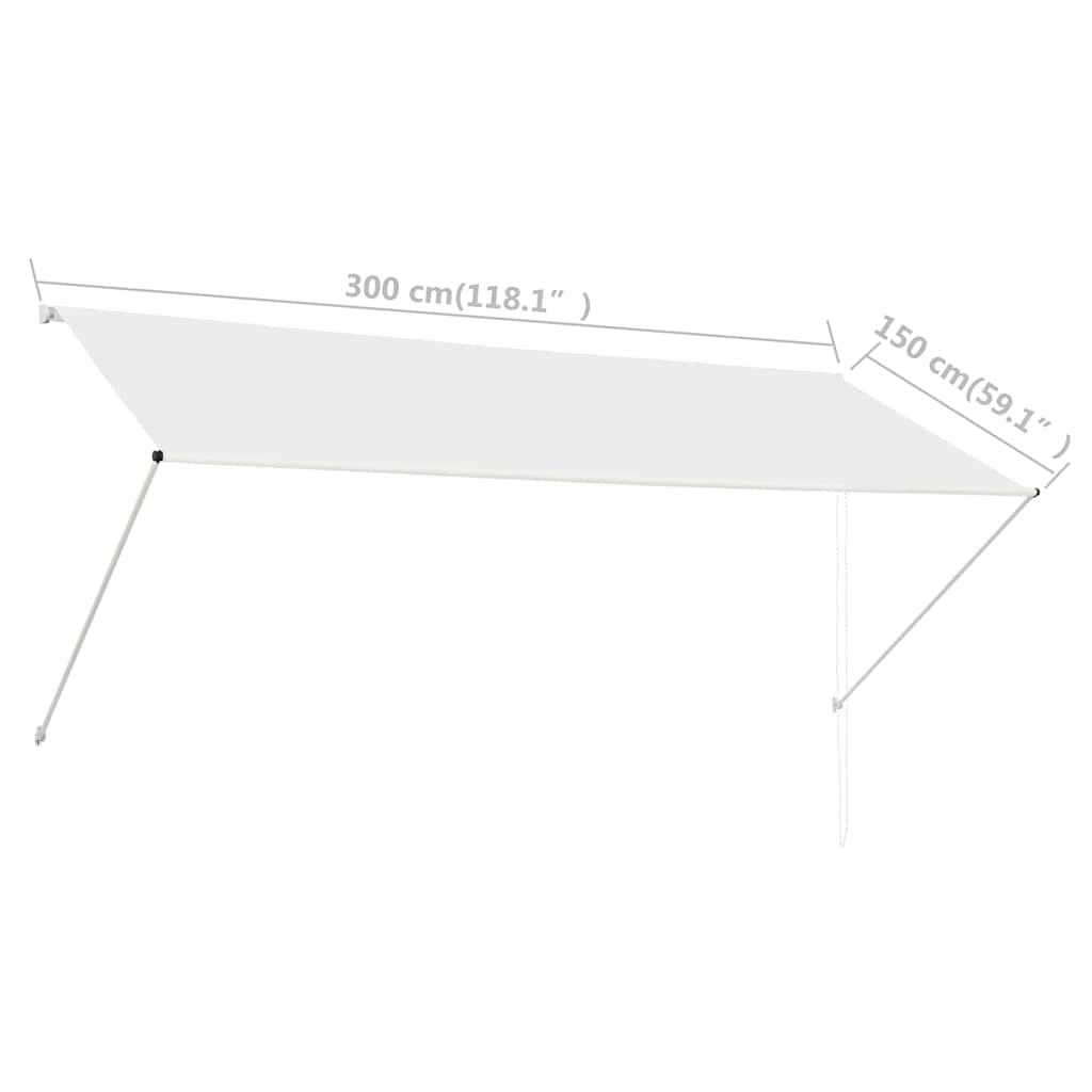 Luifel uittrekbaar 300x150 cm crème is nu te koop bij PeponiXL, paradijselijk wonen!