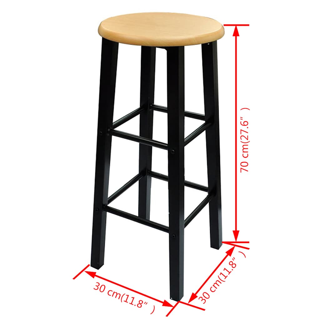 3-delige Bartafel en -krukkenset massief hout en staal is nu te koop bij PeponiXL, paradijselijk wonen!