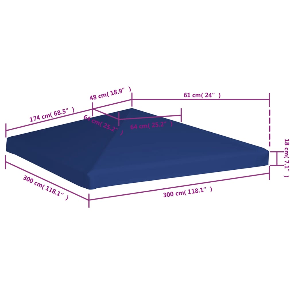 Prieeldak 310 g/m² 3x3 m blauw is nu te koop bij PeponiXL, paradijselijk wonen!