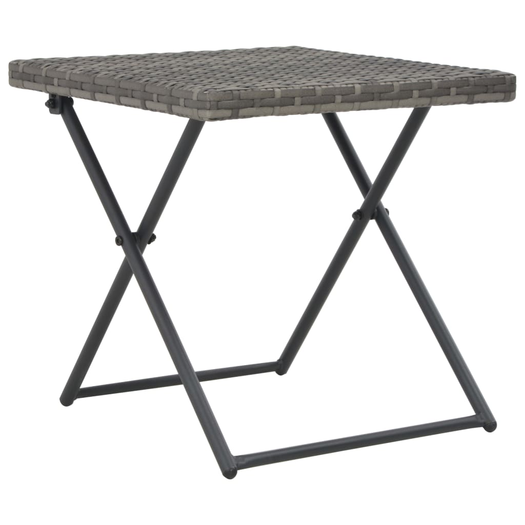 3-delige Loungeset inklapbaar poly rattan grijs is nu te koop bij PeponiXL, paradijselijk wonen!
