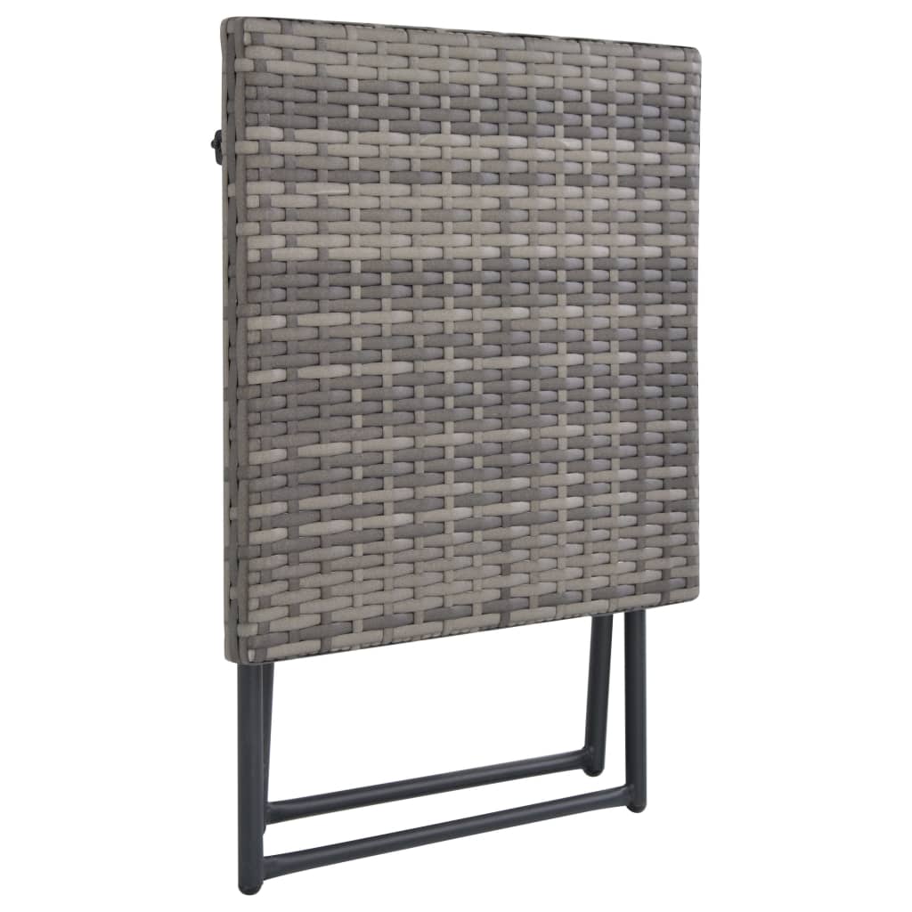 3-delige Loungeset inklapbaar poly rattan grijs is nu te koop bij PeponiXL, paradijselijk wonen!