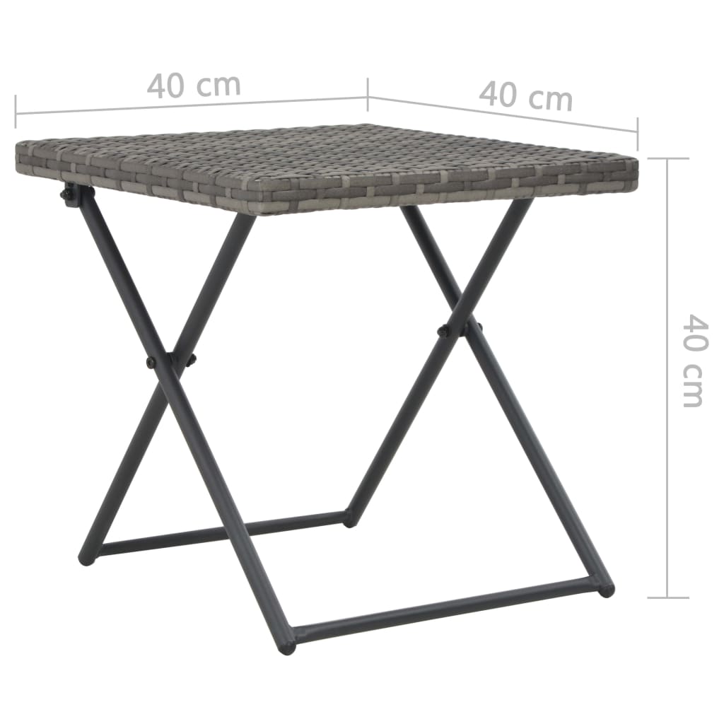 3-delige Loungeset inklapbaar poly rattan grijs is nu te koop bij PeponiXL, paradijselijk wonen!