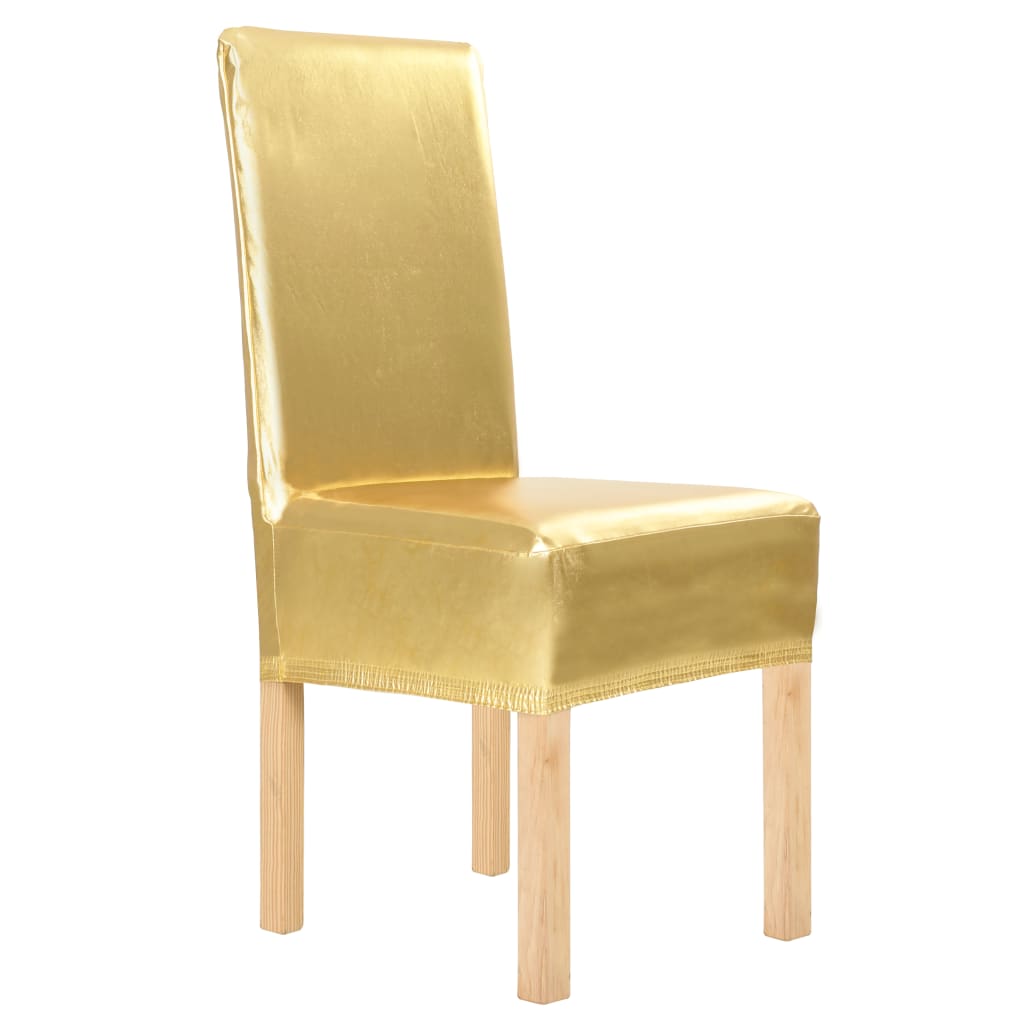 6 st Stoelhoezen recht stretch goud is nu te koop bij PeponiXL, paradijselijk wonen!