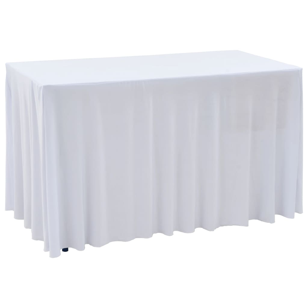 2 st Tafelhoezen stretch met rok 120x60,5x74 cm wit is nu te koop bij PeponiXL, paradijselijk wonen!