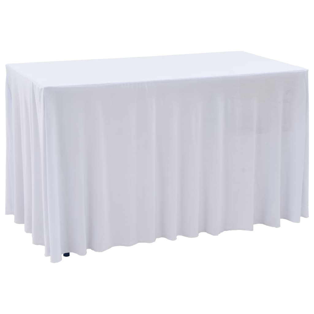 2 st Tafelhoezen stretch met rok 243x76x74 cm wit is nu te koop bij PeponiXL, paradijselijk wonen!