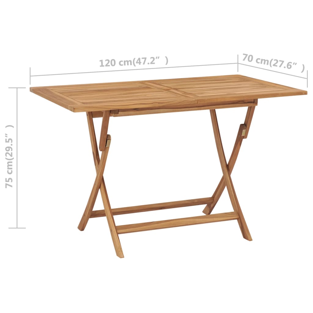 Tuintafel inklapbaar 120x70x75 cm massief teakhout is nu te koop bij PeponiXL, paradijselijk wonen!