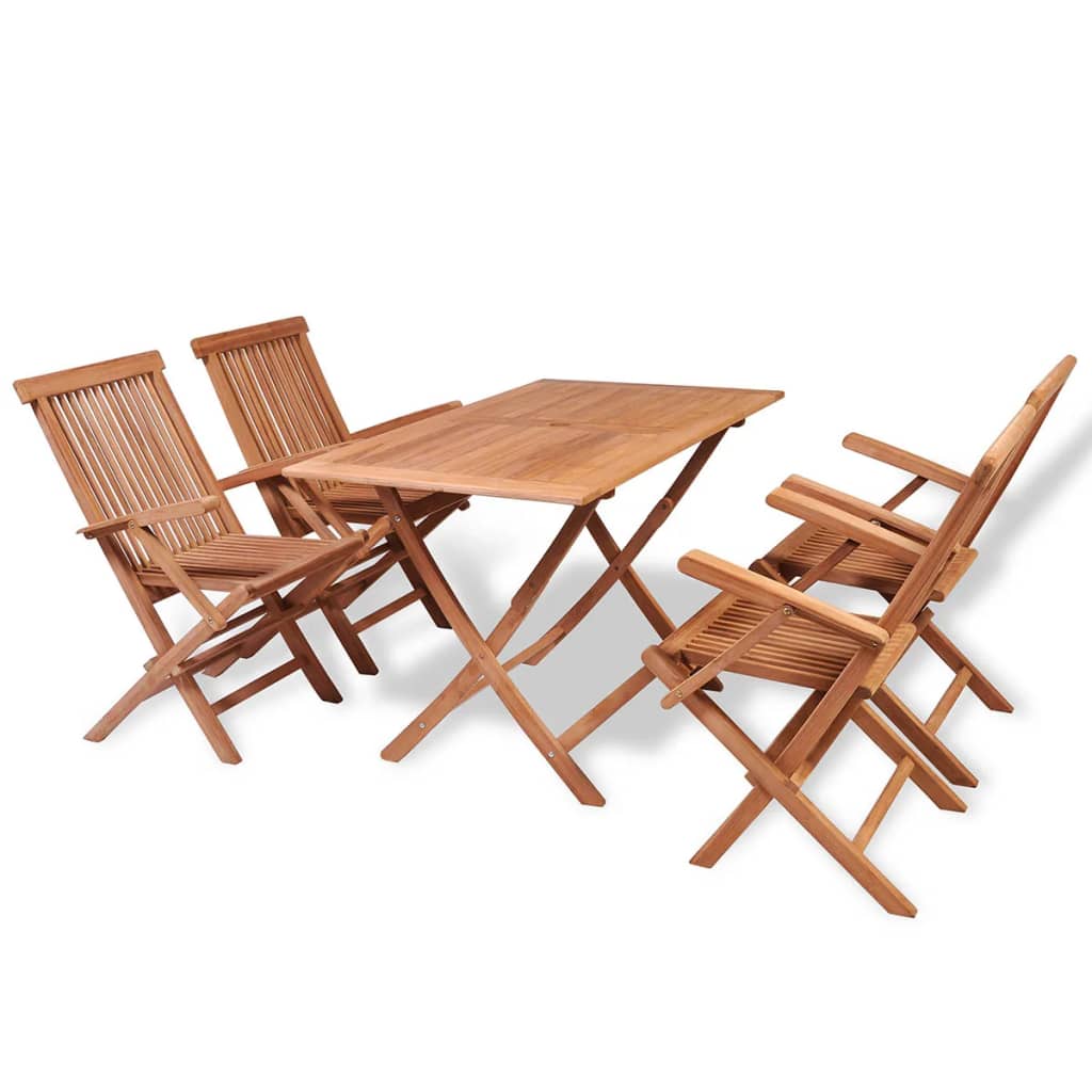 5-delige Tuinset massief teakhout is nu te koop bij PeponiXL, paradijselijk wonen!