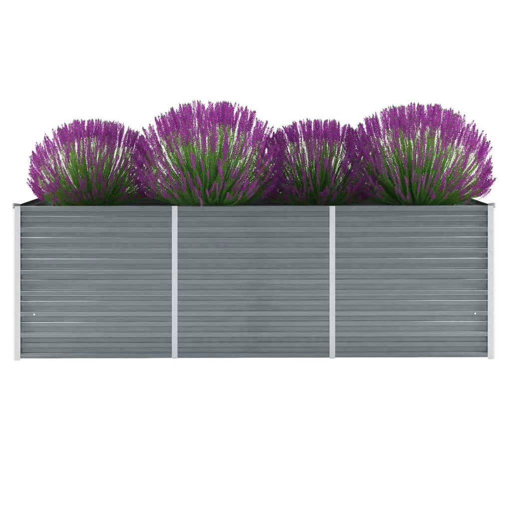 Plantenbak verhoogd 240x80x77 cm gegalvaniseerd staal grijs is nu te koop bij PeponiXL, paradijselijk wonen!