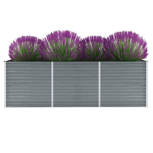 Plantenbak verhoogd 240x80x77 cm gegalvaniseerd staal grijs is nu te koop bij PeponiXL, paradijselijk wonen!