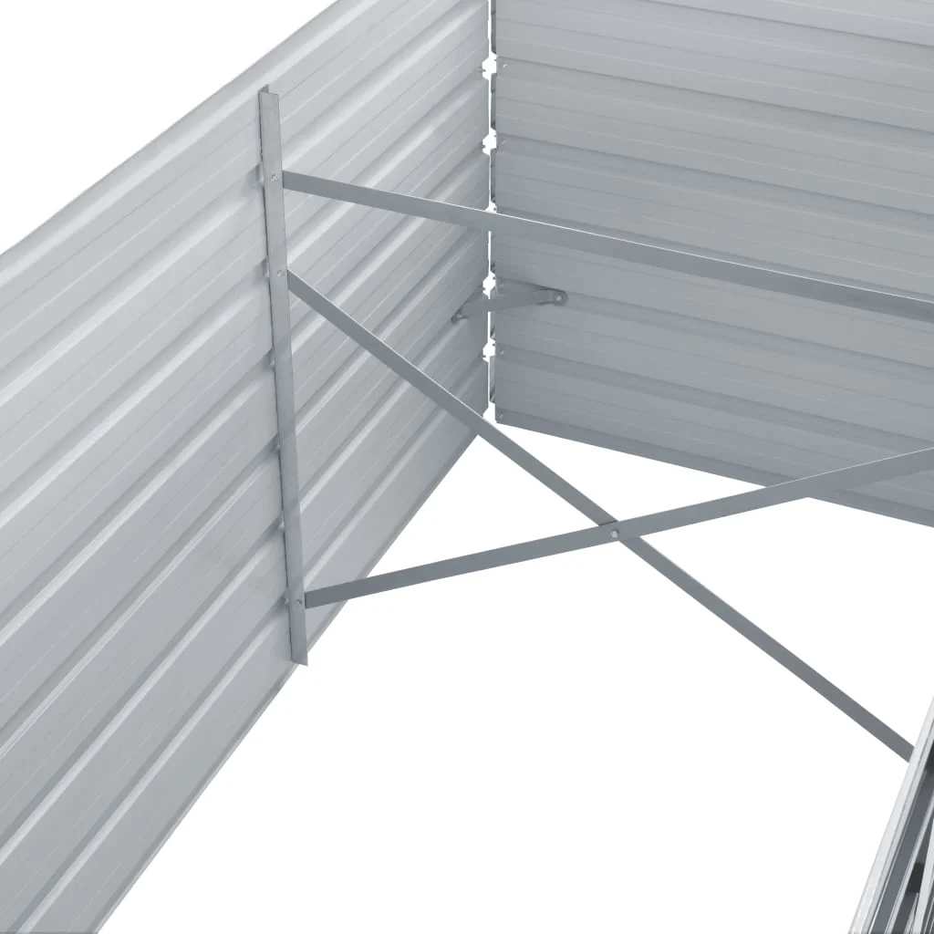Plantenbak verhoogd 240x80x45 cm gegalvaniseerd staal grijs is nu te koop bij PeponiXL, paradijselijk wonen!
