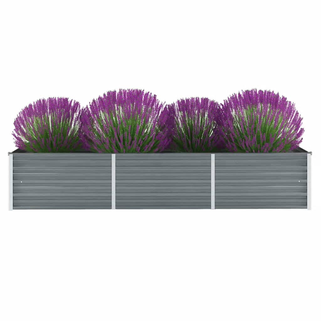 Plantenbak verhoogd 240x80x45 cm gegalvaniseerd staal grijs is nu te koop bij PeponiXL, paradijselijk wonen!