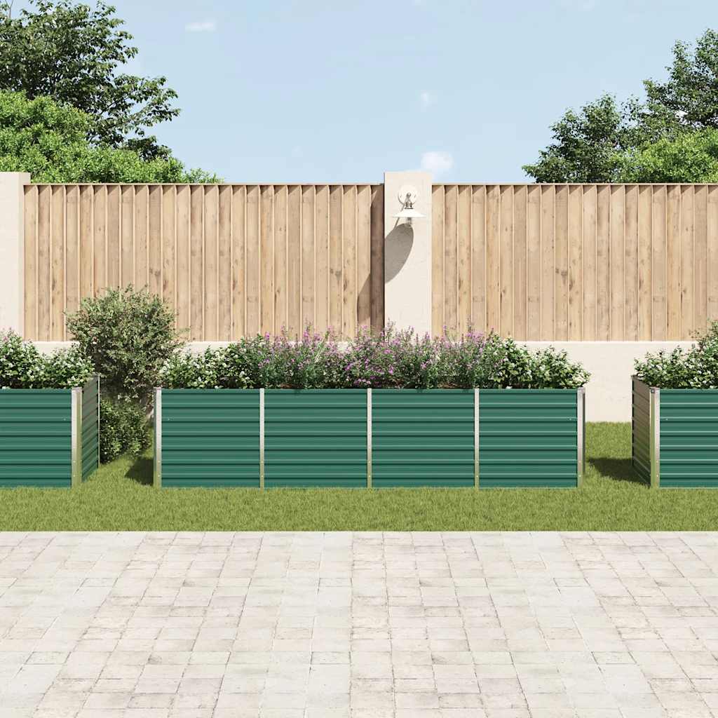 Plantenbak verhoogd 320x80x77 cm gegalvaniseerd staal groen is nu te koop bij PeponiXL, paradijselijk wonen!
