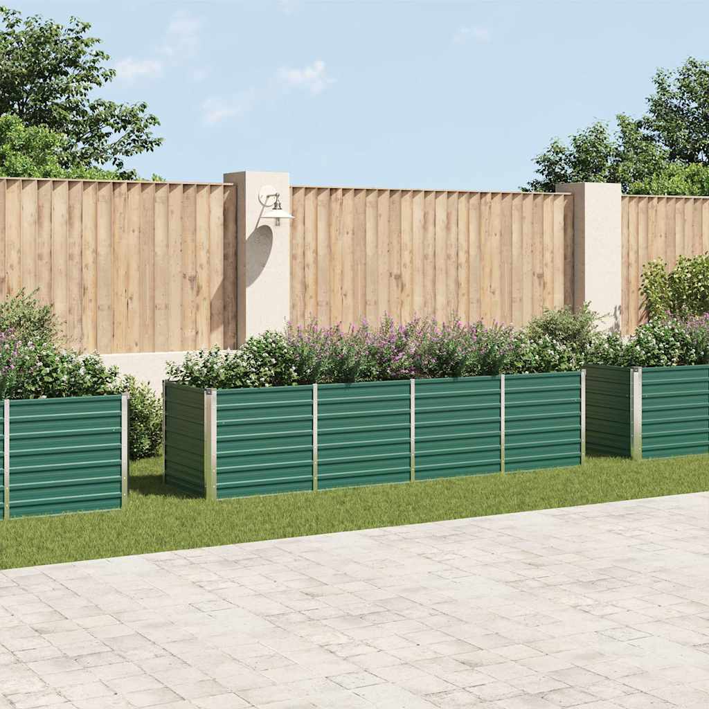 Plantenbak verhoogd 320x80x77 cm gegalvaniseerd staal groen is nu te koop bij PeponiXL, paradijselijk wonen!