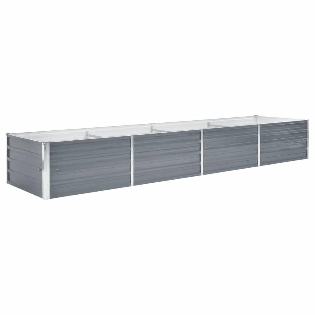 Plantenbak verhoogd 320x80x45 cm gegalvaniseerd staal grijs is nu te koop bij PeponiXL, paradijselijk wonen!