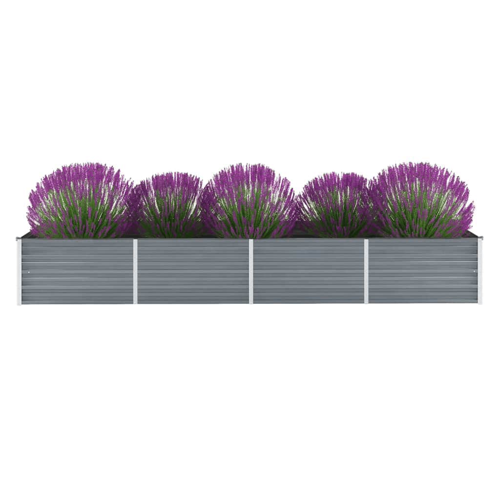 Plantenbak verhoogd 320x80x45 cm gegalvaniseerd staal grijs is nu te koop bij PeponiXL, paradijselijk wonen!