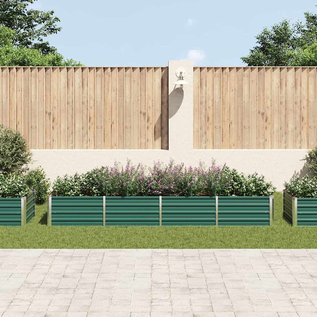 Plantenbak verhoogd 320x80x45 cm gegalvaniseerd staal groen is nu te koop bij PeponiXL, paradijselijk wonen!