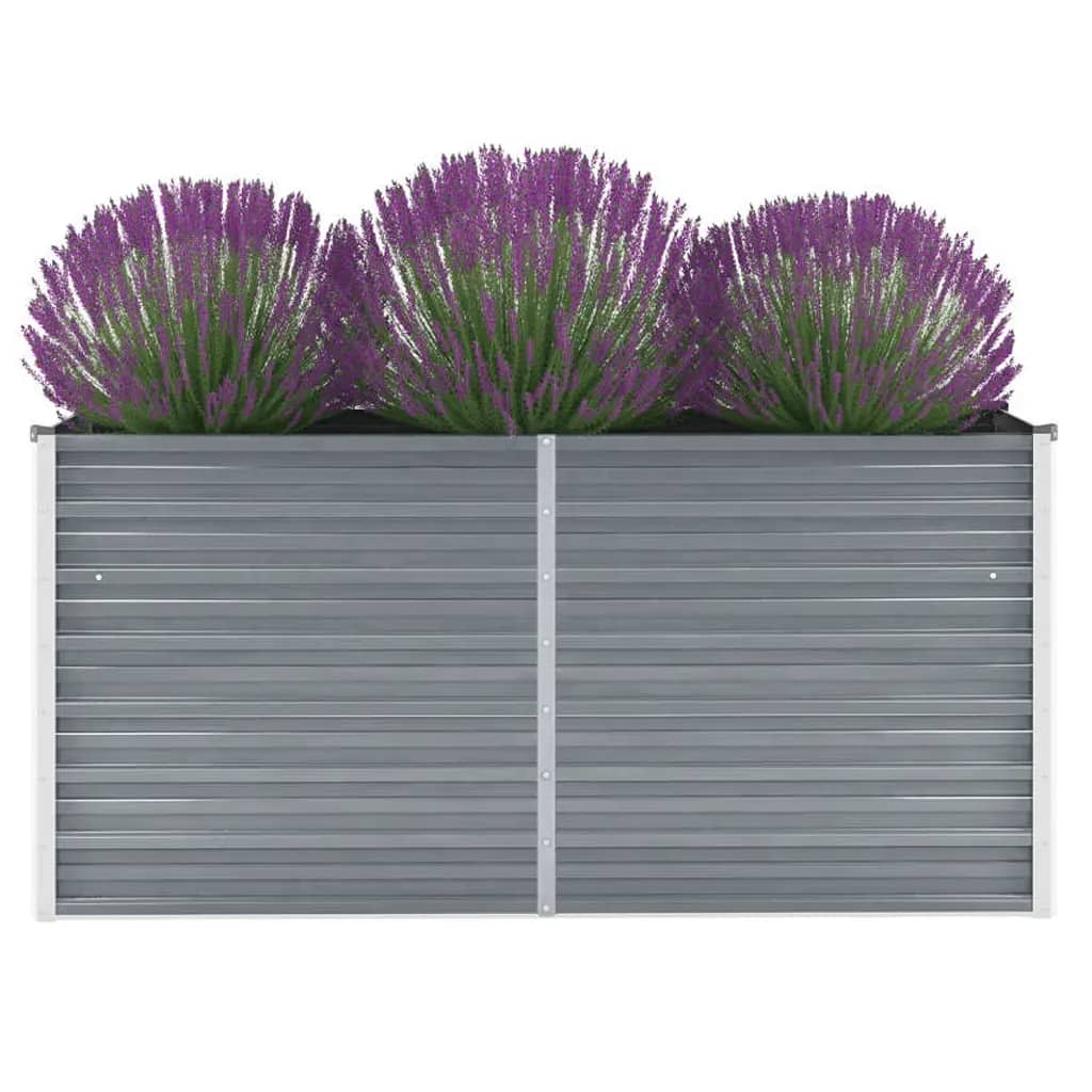 Plantenbak verhoogd 160x40x77 cm gegalvaniseerd staal grijs is nu te koop bij PeponiXL, paradijselijk wonen!