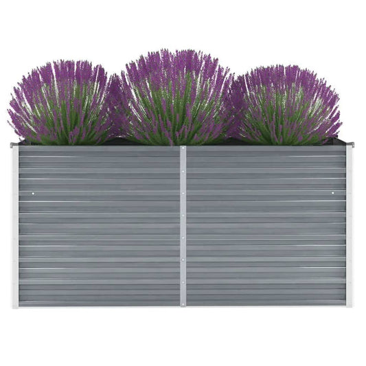 Plantenbak verhoogd 160x40x77 cm gegalvaniseerd staal grijs is nu te koop bij PeponiXL, paradijselijk wonen!