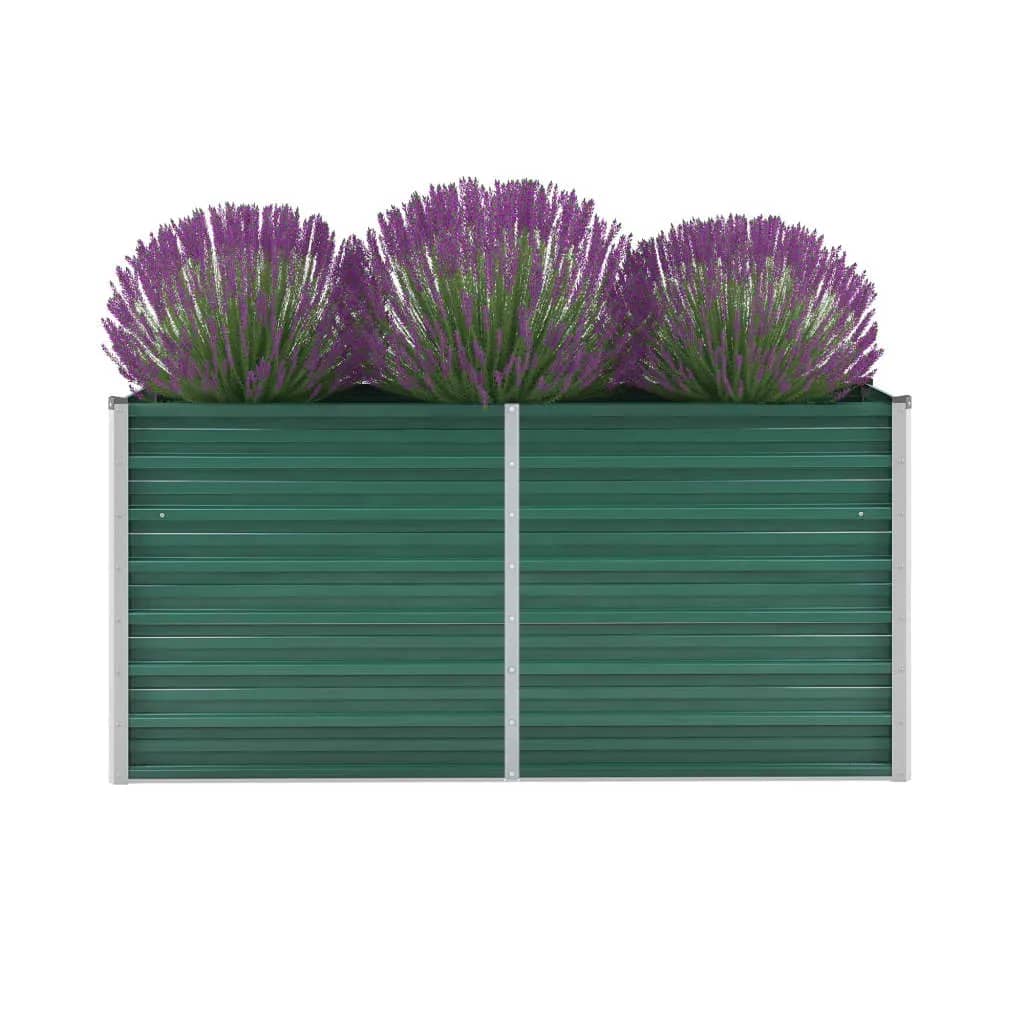 Plantenbak verhoogd 160x40x77 cm gegalvaniseerd staal groen is nu te koop bij PeponiXL, paradijselijk wonen!