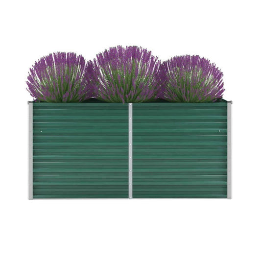 Plantenbak verhoogd 160x40x77 cm gegalvaniseerd staal groen is nu te koop bij PeponiXL, paradijselijk wonen!