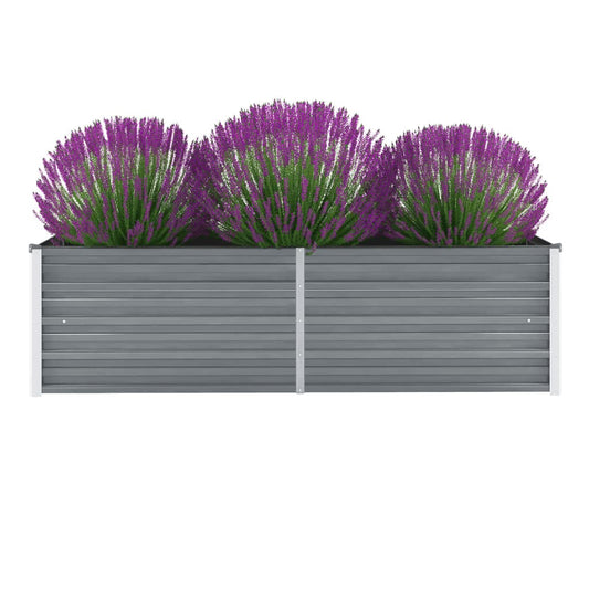 Plantenbak verhoogd 160x40x45 cm gegalvaniseerd staal grijs is nu te koop bij PeponiXL, paradijselijk wonen!