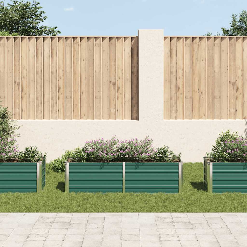 Plantenbak verhoogd 160x40x45 cm gegalvaniseerd staal groen is nu te koop bij PeponiXL, paradijselijk wonen!