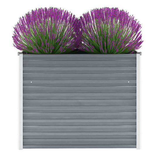 Plantenbak verhoogd 100x40x77 cm gegalvaniseerd staal grijs is nu te koop bij PeponiXL, paradijselijk wonen!
