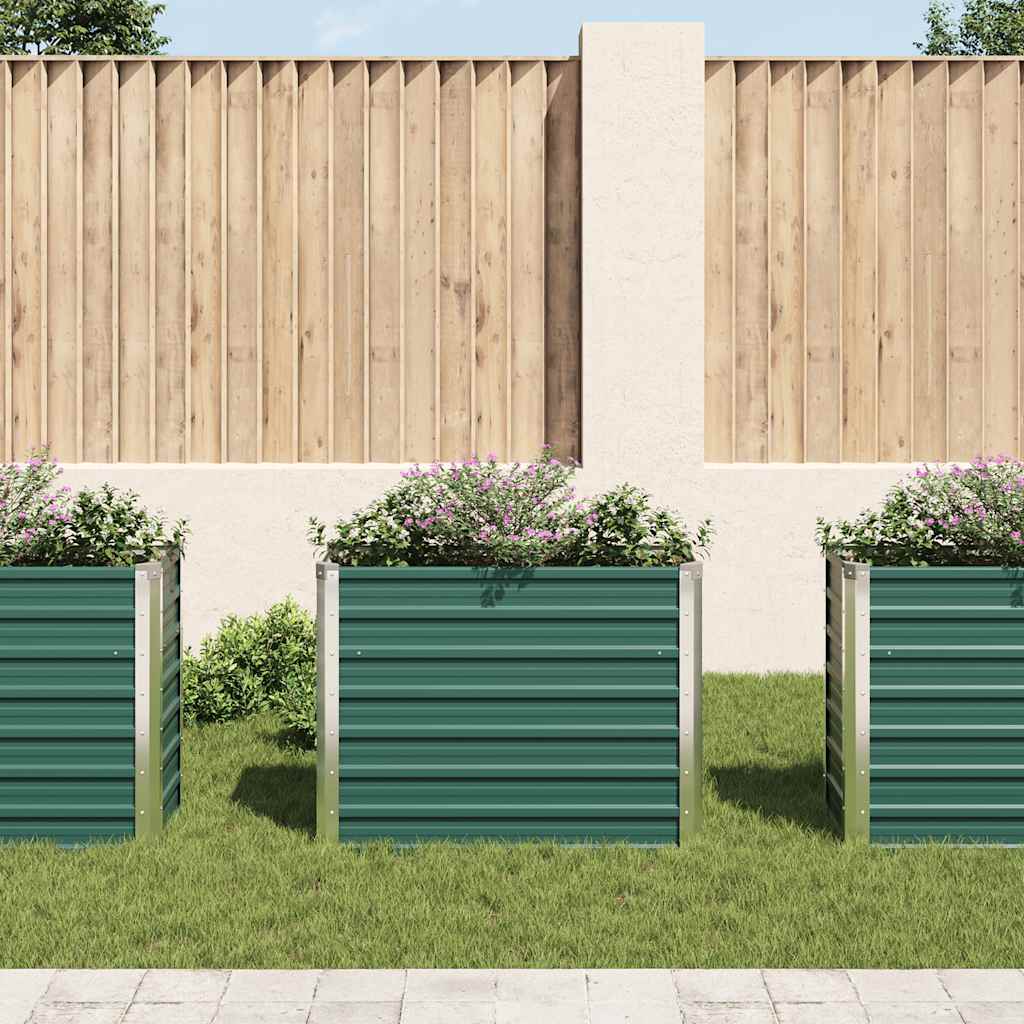 Plantenbak verhoogd 100x40x77 cm gegalvaniseerd staal groen is nu te koop bij PeponiXL, paradijselijk wonen!