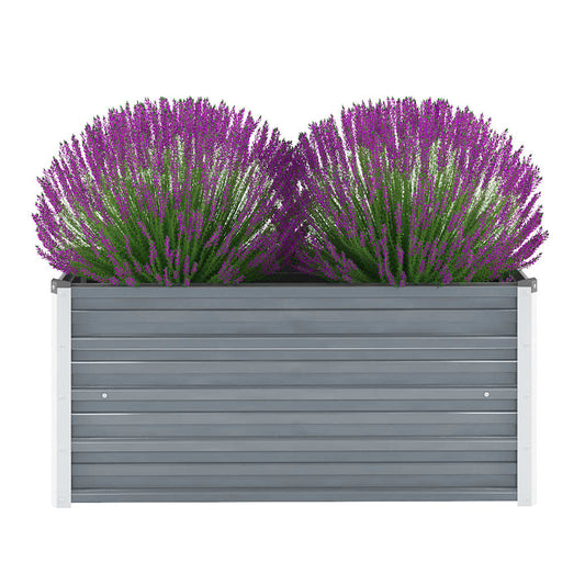 Plantenbak verhoogd 100x40x45 cm gegalvaniseerd staal grijs is nu te koop bij PeponiXL, paradijselijk wonen!